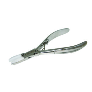 Pinza in acciaio inox per ottica con ganasce piatte in nylon